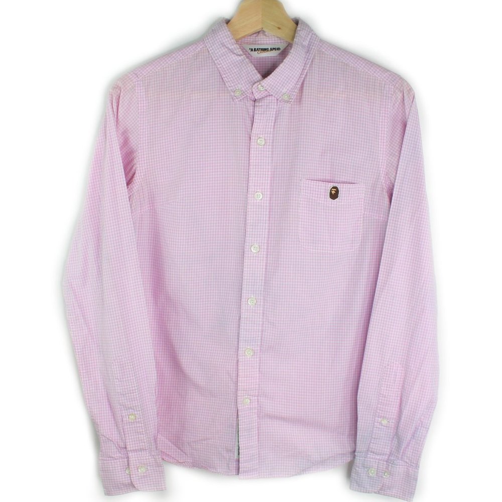 COPY - Bathing Ape BAPE Pink Checkered Head Logo …